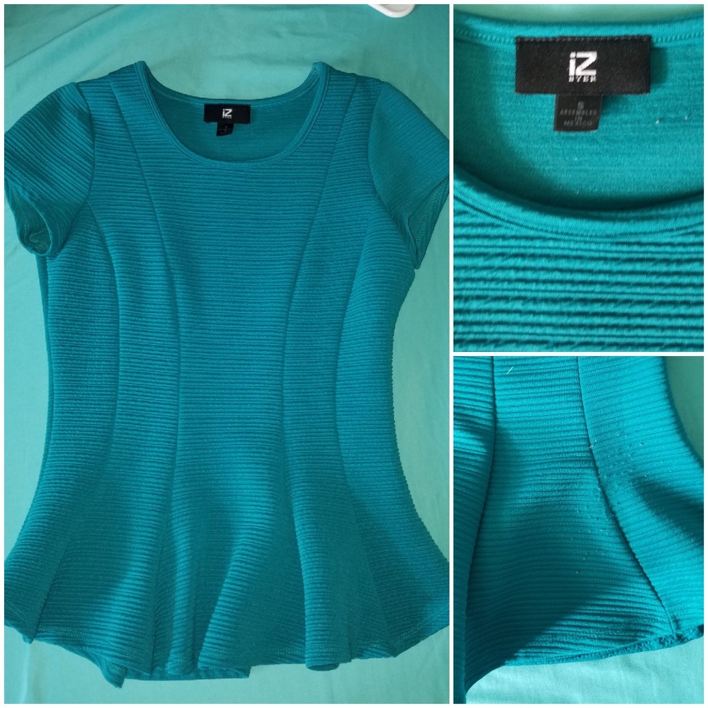 Teal Peplum Blouse